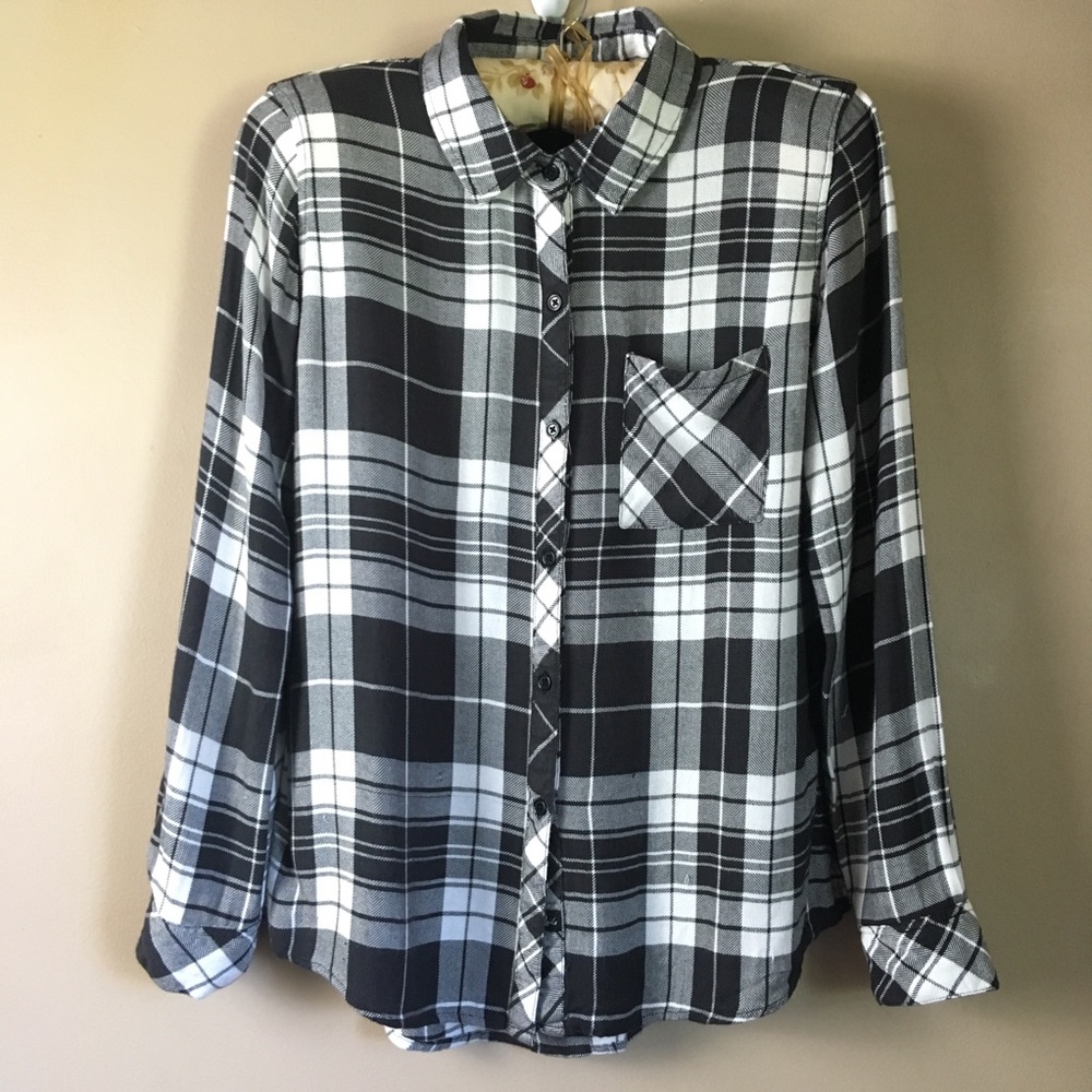 Rails Plaid Black/White Super Soft Discount/Holes
